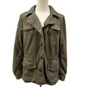 Banana Republic Olive Green Utility Jacket Women 8 Military Outerwear Casual